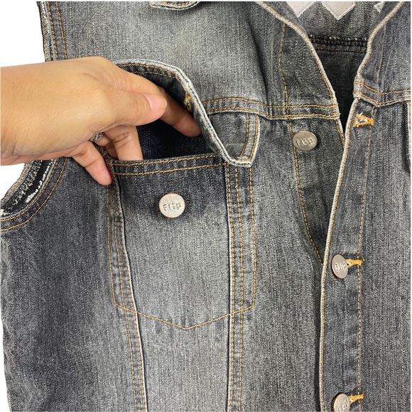 Flip Denim Vest Tank Top Washed jeans waistcoat Hip Hop Sleeveless Jacket S - Picture 3 of 12